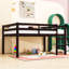 Lit mezzanine double en bois avec échelle
