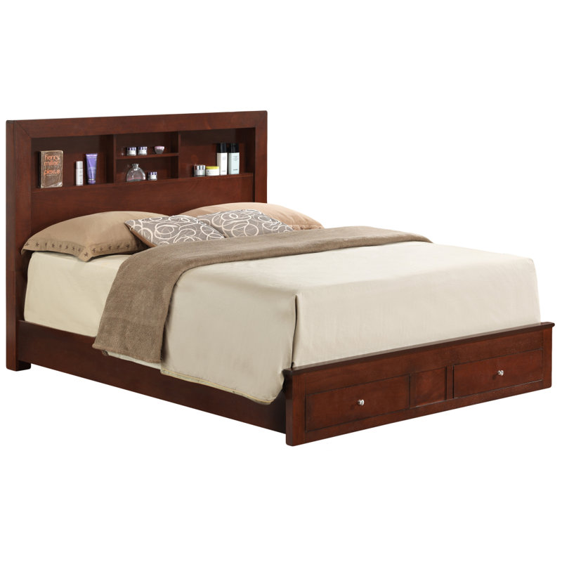 Transitional Cherry Full Storage Bed
