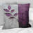Coussin décoratif à motif de feuilles mauves - prune mauve