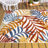 Manor Tropics Palm Leaves Cream/Orange Indoor/Outdoor Rug-1845156673