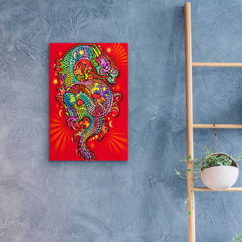 «Red Dragon» par Dean Russo, H 24 po x l 16 po x P 0,2 po