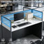 Poste de travail cubique, bureau pour cloison d'intimité pour 2 personnes avec panneaux insonorisés et système de gestion des câbles, table de travail d'ordinateur moderne pour espace de travail commercial à domicile