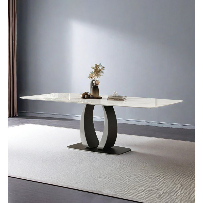 Table de salle à manger Italian Minimalist, H 29,53 po x l 31,5 po x L 55,12 po