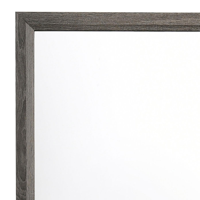 Commode 6 tiroirs avec miroir chêne gris