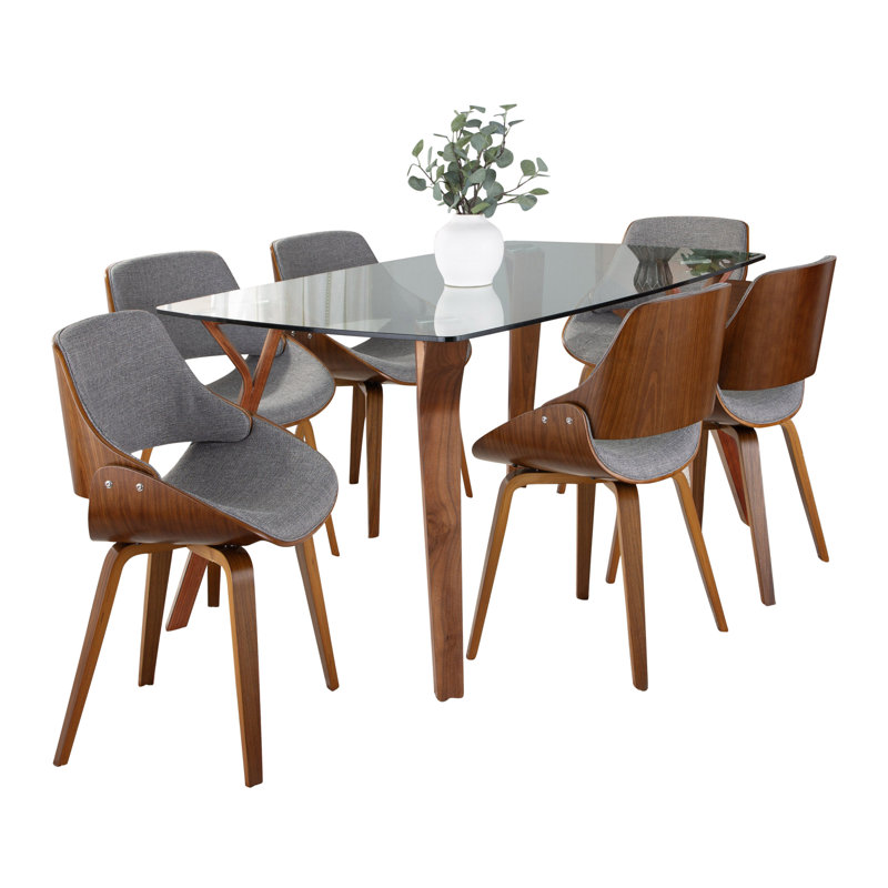 Laveryl 6 - Person Glass Top Four Leg Dining Set