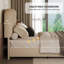 Lit plateforme tapissier avec tête de lit Boucle, base de lit Cloud, coins arrondis doux-558553781-558553782