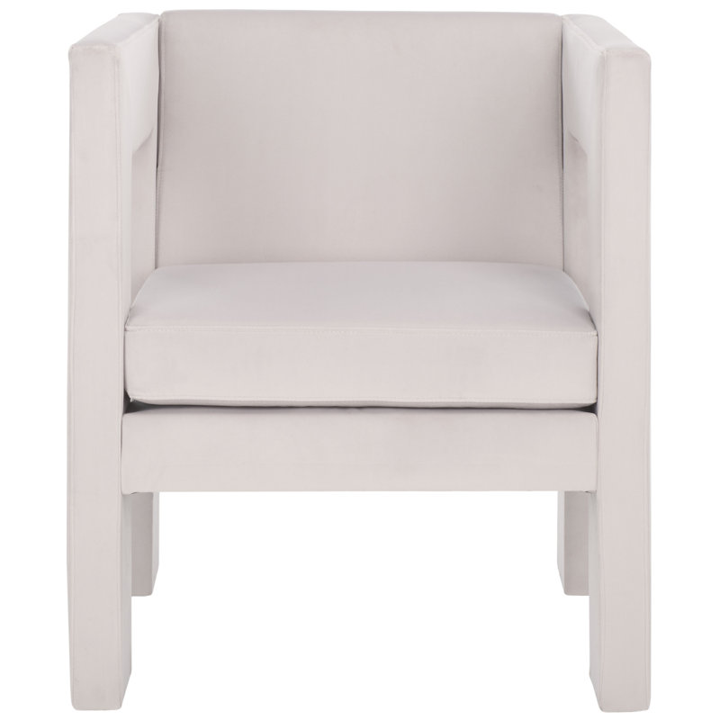 Shikha Velvet Armchair, Light Gray