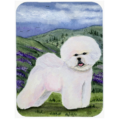 Winston Porter Bichon Frise Tempered Glass Cutting Board