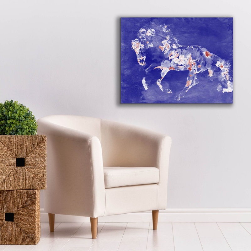 «Beautiful Floral Horse 2-4» par Irena Orlov, art mural sur toile, H 26 po x l 34 po x P 1,5 po