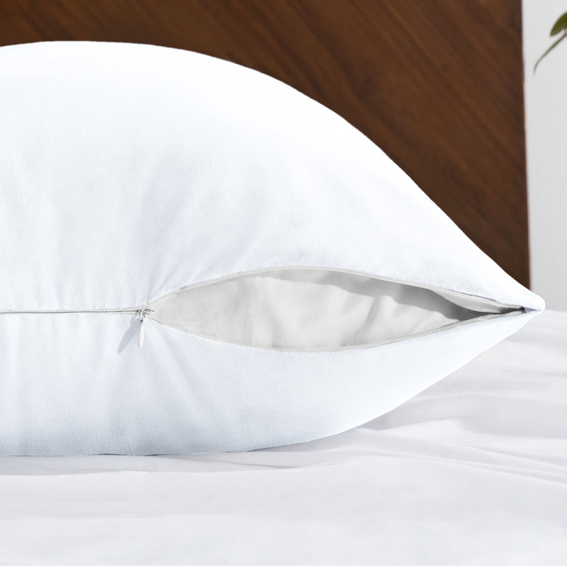 Microfiber Body Pillowcase - Zipper Closure, White
