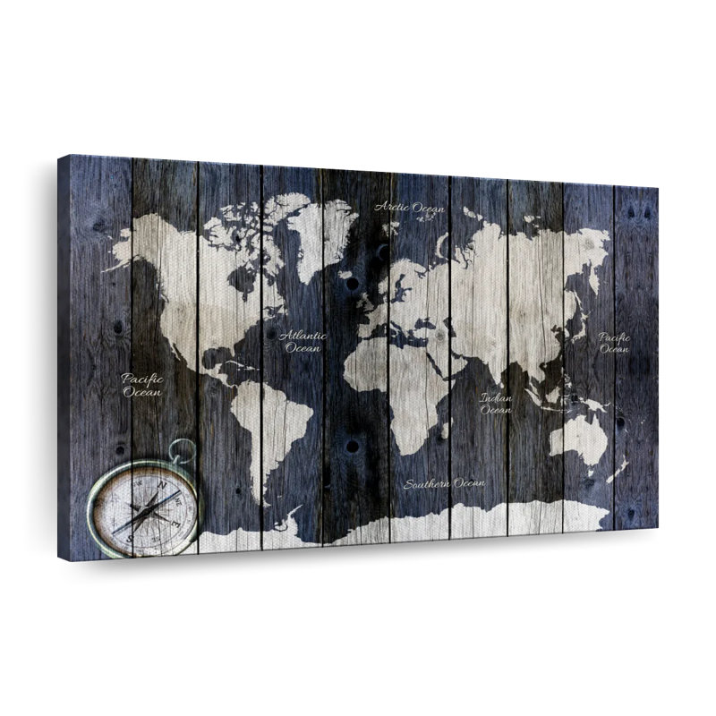 Carte du monde à texture de bois, H 8 po x l 12 po x P 1 po