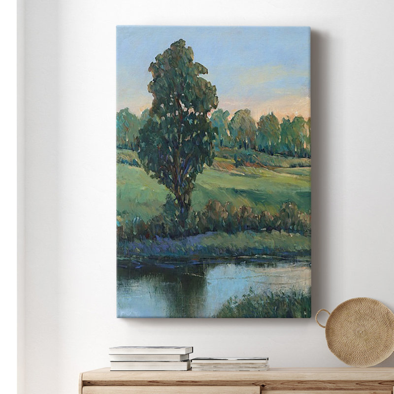 Arbre au bord de la rivière II, H 27 po x l 18 po x P 1 po