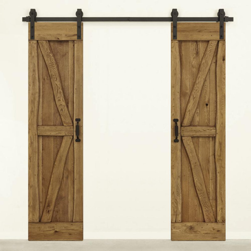 Solid Oak Barn Door Unfinished, Brown;Brown Oil
