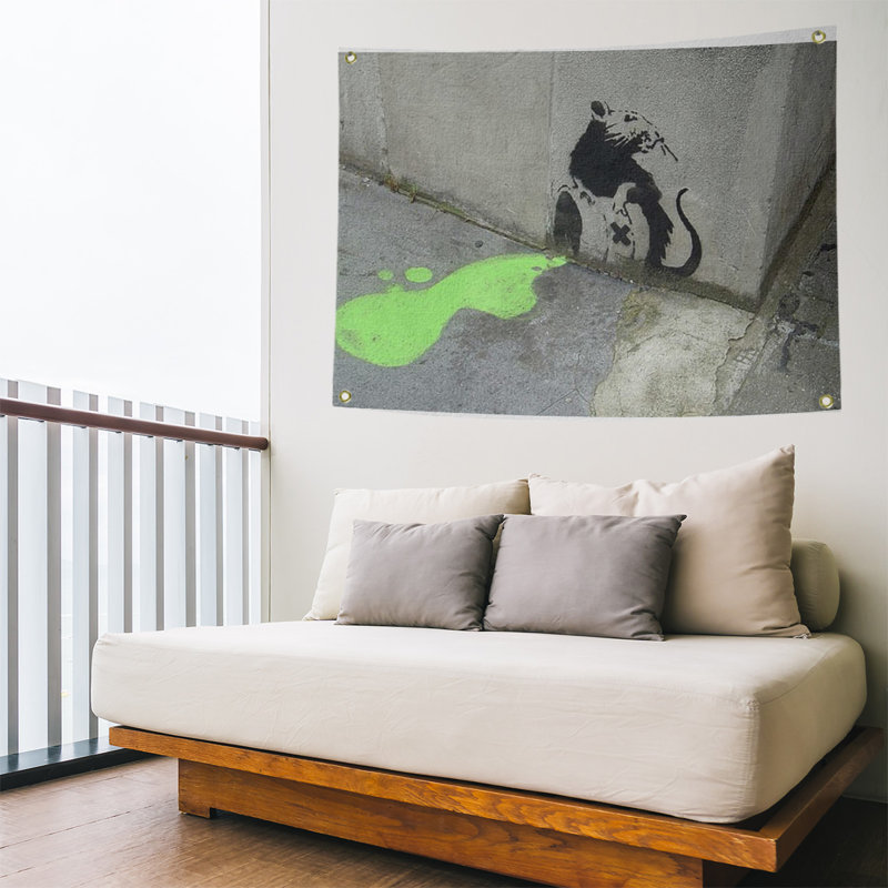Tapisserie de rat toxique en polyester, H 26 po x l 36 po x P 1 po