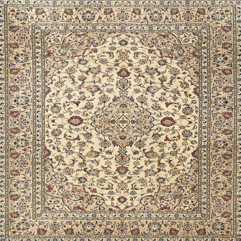 Tapis beige/rouge traditionnel Whitingham, Carré 4 pi