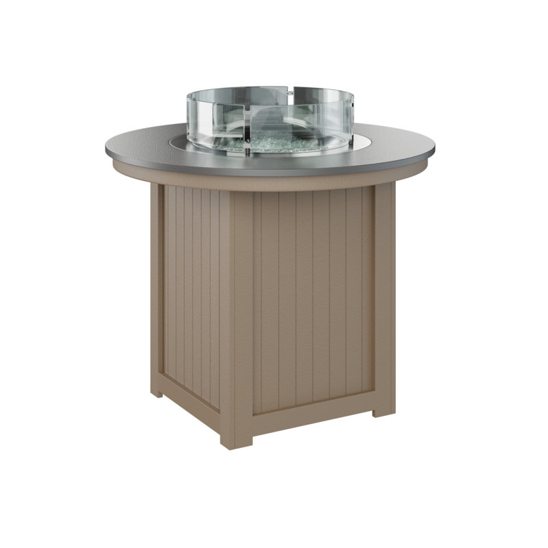 Berlin Gardens Donoma 44″ Round Counter Height Fire Pit Table, 37" H x 44" W x 44" D