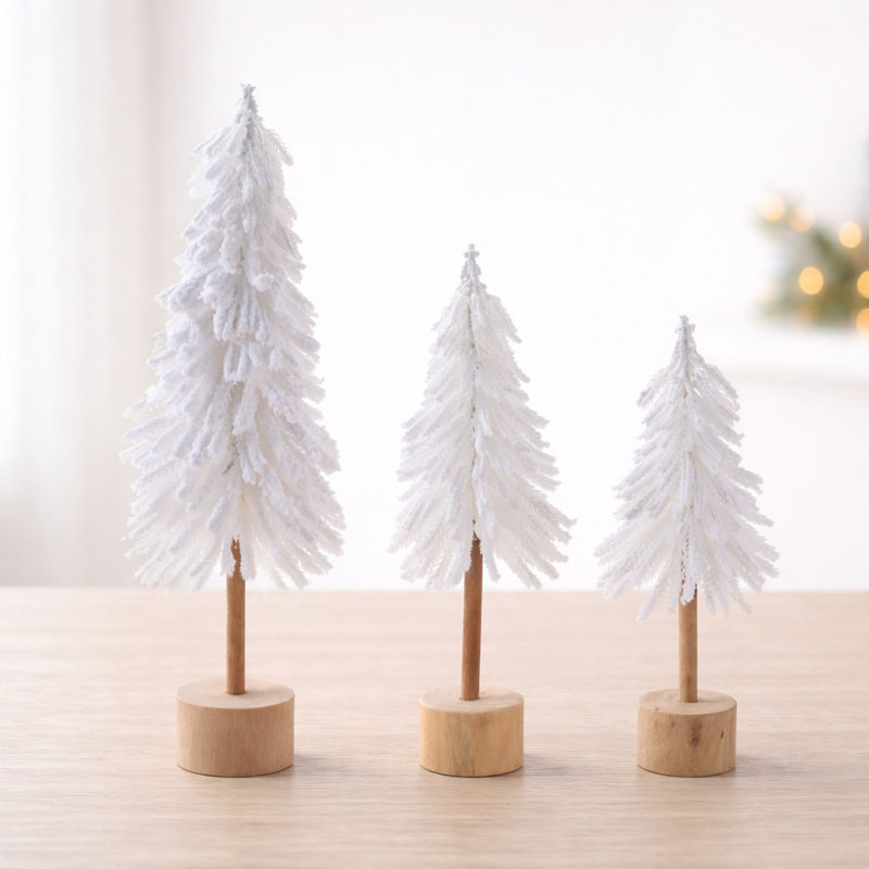 Flocked Pine Tree Tabletop Décor