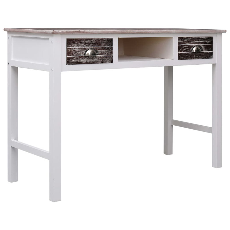 Amher Solid Wood Base Writing Desk, Brown