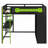 Wood Loft Bed with Desk, Open Wardrobe, and RGB Lighting for Gaming and Study-124823275