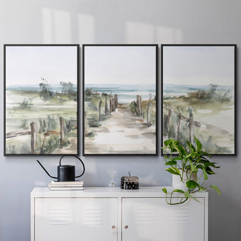 «Ocean Access II», reproduction sur toile 3 pièces, H 36 po x l 75 po x P 2 po, Noir