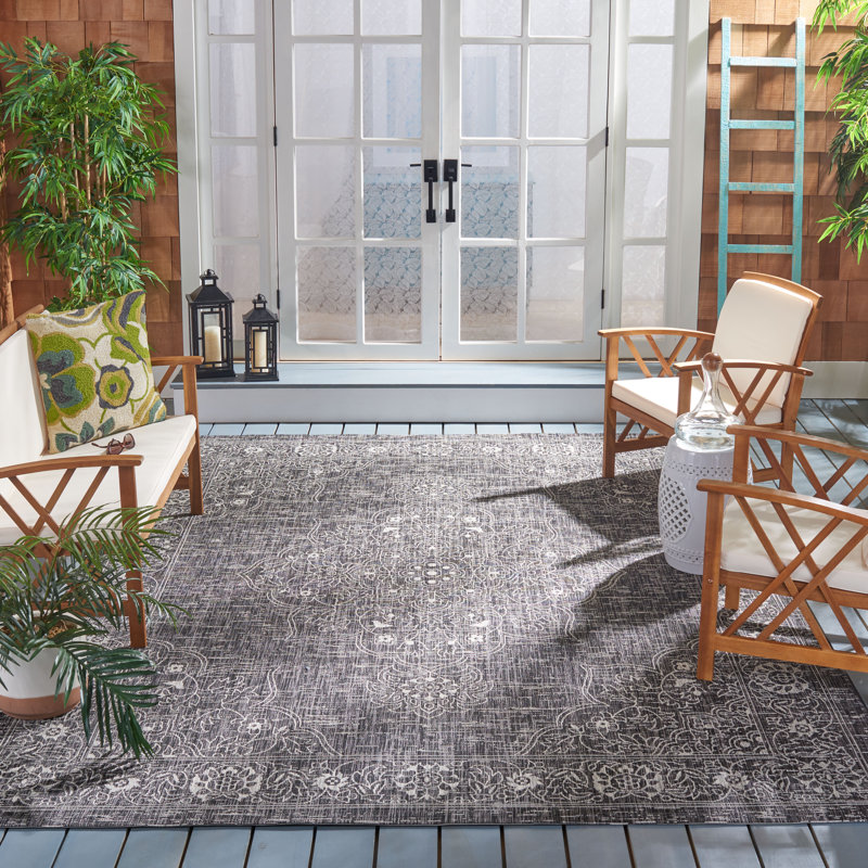 Tapis oriental d'intérieur / extérieur Louvenia Performance, Rectangle 9 pi x 12 pi