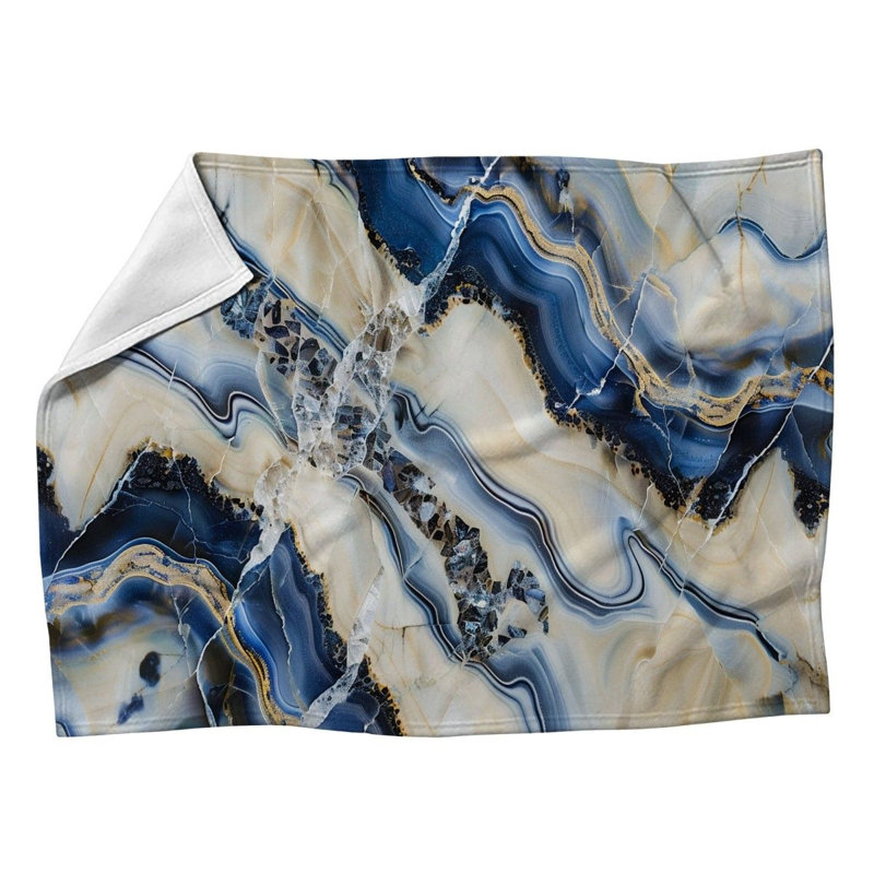 Marble Waves Machine Printed Throw Blanket, 60" W x 80" L