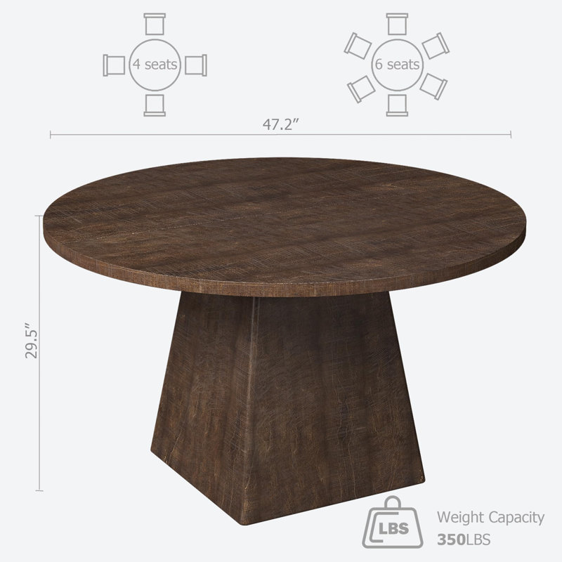 Ensemble de table de salle à manger 47 po Farmhouse, 5 Pieces: Table, 4 Chairs