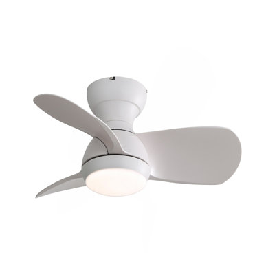 23 Inch Mini Led Ceiling Fan With 3 ABS Blades Remote Control DC Motor For Bedroom