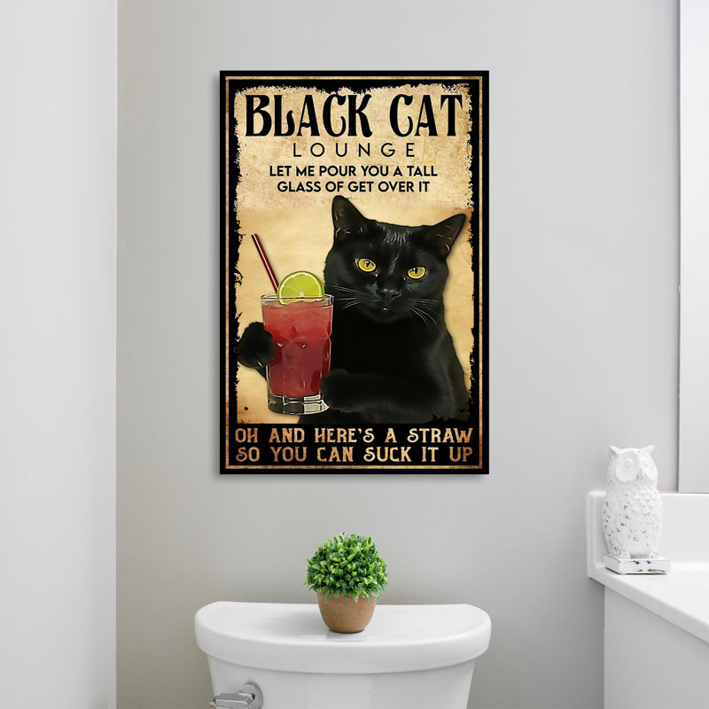 Black Cat Lounge - 1 Piece Rectangle Graphic Art P " Black Cat Lounge ", 24" W x 36" H