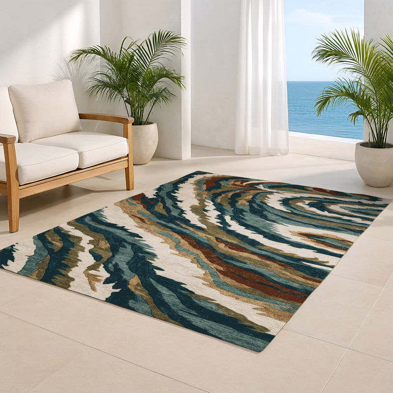 Tapis intérieur et extérieur noir Nature, Rectangulaire 2 pi x 3 pi
