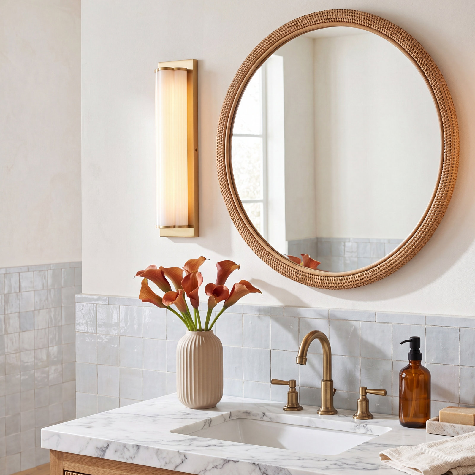 Freya Single Ribbed Dimmable LED Vanity Light