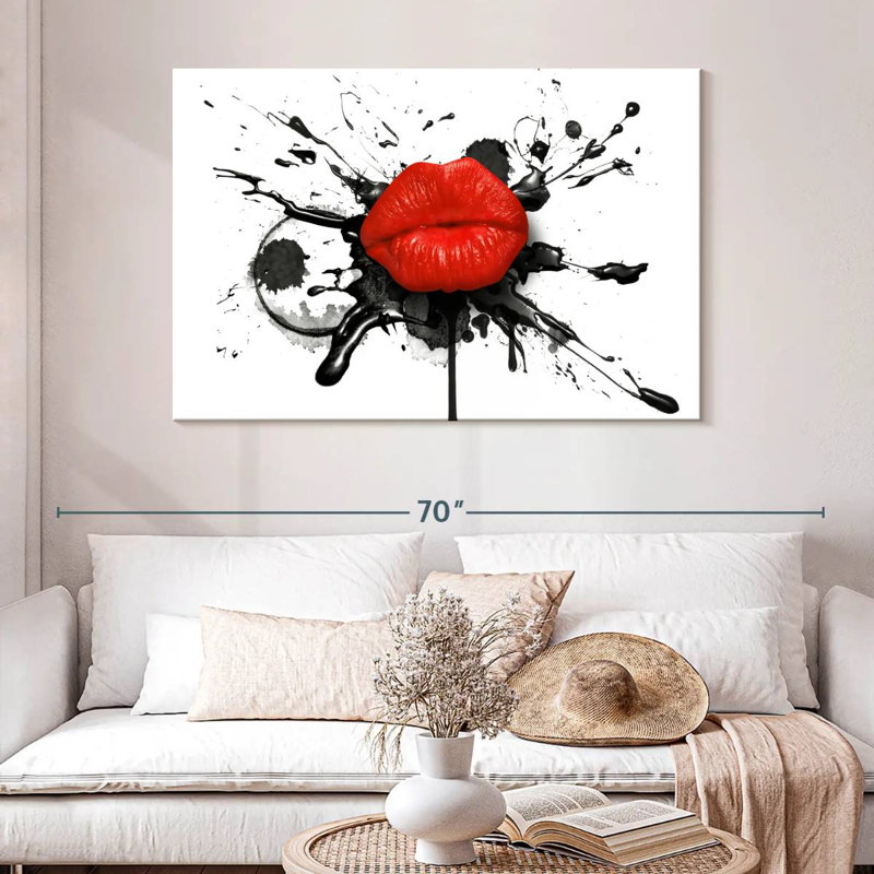 Smacking Red Lips, 32" H x 48" W