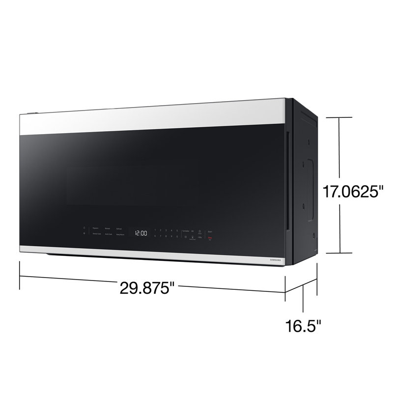 Samsung Bespoke Over-the-Range Microwave 2.1 cu. ft. in with Edge to Edge Glass Display, White Glass