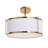 Robert Stevenson Lighting Harrison - Metal Semi-Flush Mount Ceiling Light with Captured Linen Shade-1110652728-1110652729