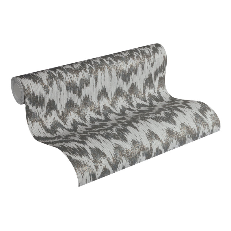 Thundelarra 10.05m x 53cm Textured Roll, Dark Grey/Silver