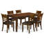 Ensemble de table de salle à manger 7 pièces composé d'une table de salle à manger rectangulaire avec rallonge papillon et 6 chaises de salle à manger en similicuir, 36 x 66 pouces, espresso-20548997-127273674-131121764
