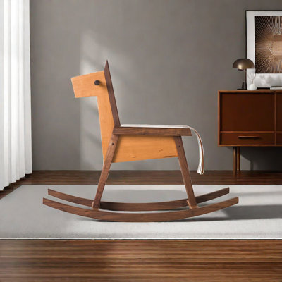 Chaise berçante en bois massif cerisier noir