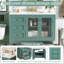 Meuble-lavabo mural 36 po avec lavabo en céramique, armoire de rangement flottante avec 3 tiroirs et armoire en bois massif