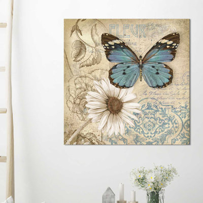 « papillon jardin ii », impression sur toile