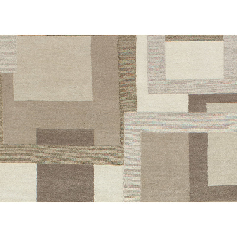 Geometric Area Rug in Cream/Brown, Rectangle 8' x 10'