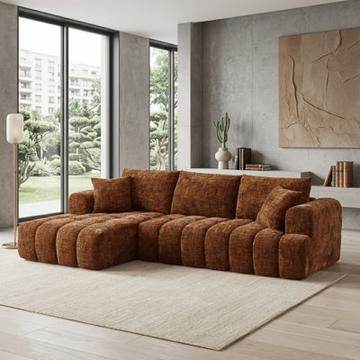 Canapé Boneless, canapé modulaire en L Chenille