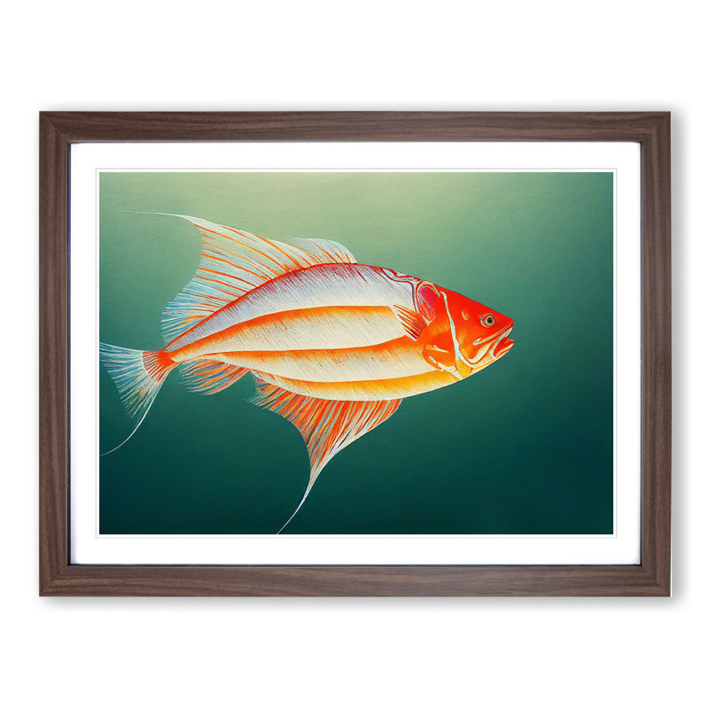 Intense Fish - Framed Print, 46cm H x 64cm W x 2cm D, Walnut