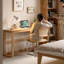Bureau rectangulaire en bois massif et métal Burlywood-655975371