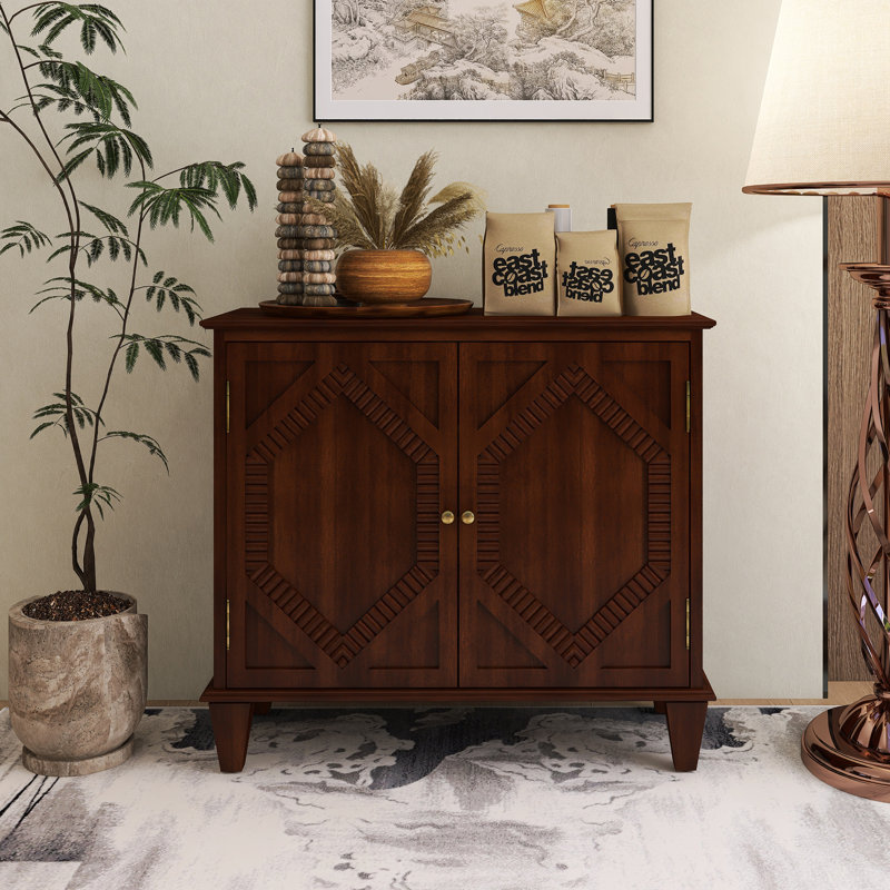 33.58 Inch Sideboard With Storage, Walnut