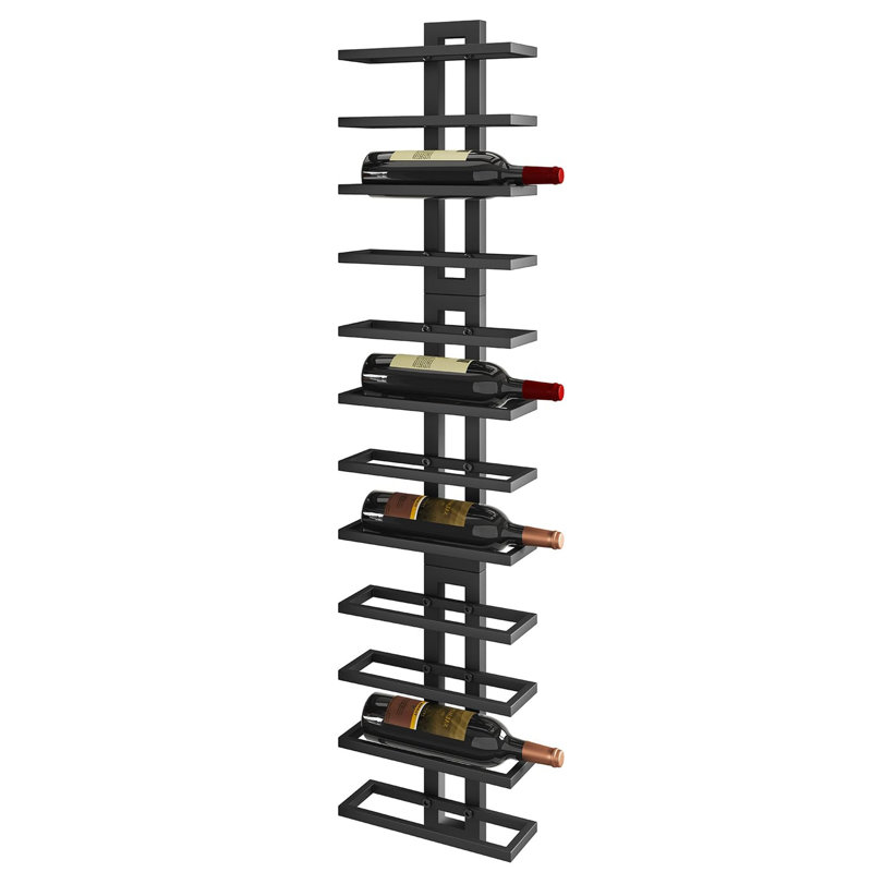 Wall Mounted Wine Rack 12 Bottle, Black
