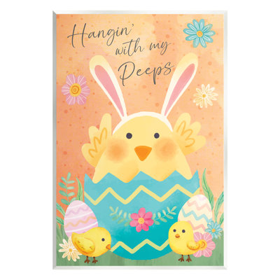 «Hangin 'With My Peeps», œuf de Pâques, poussins, art mural sur toile par ND Art