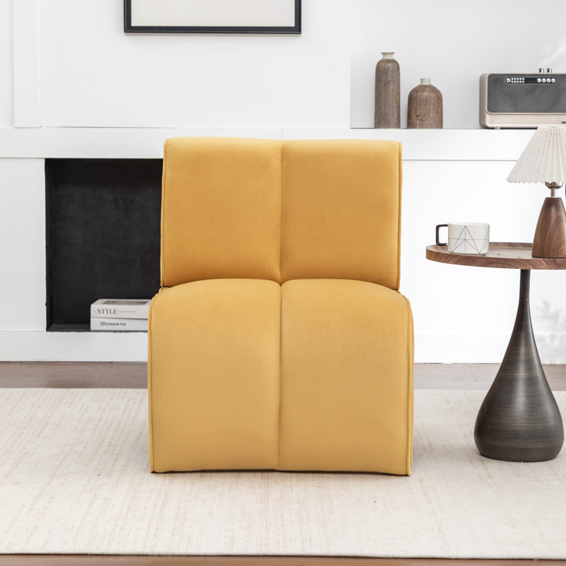 Fauteuil d'appoint en velours Angel, Jaune