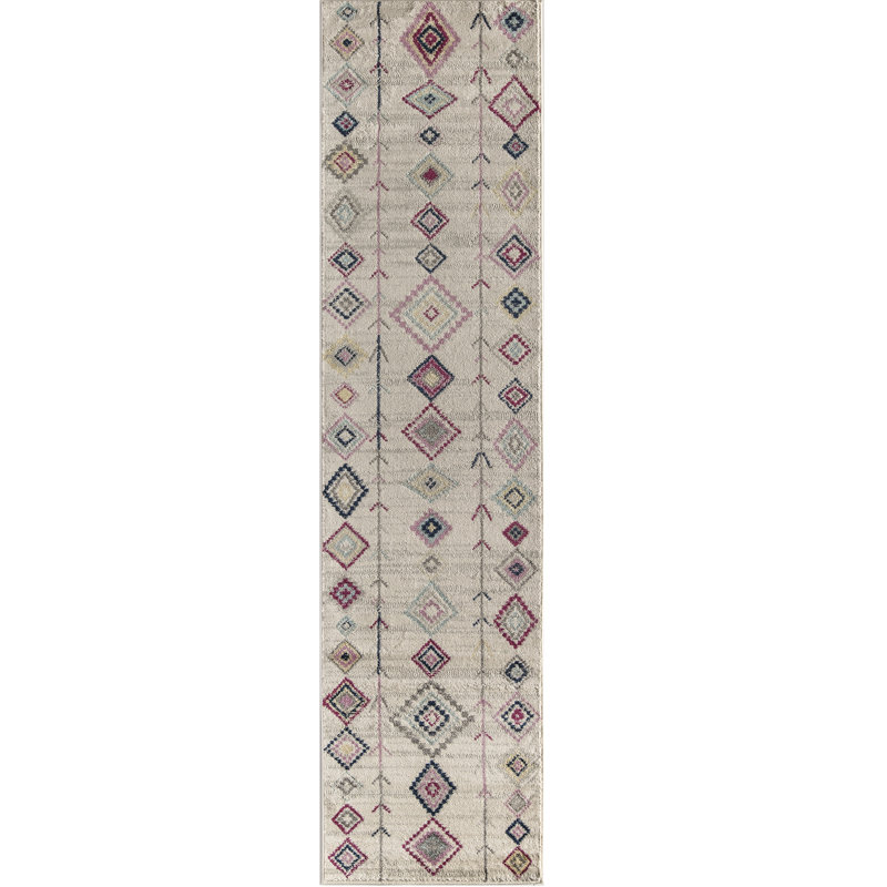 Tapis tribal autochtone ivoire Aston, Tapis de couloir 2 pi x 8 pi