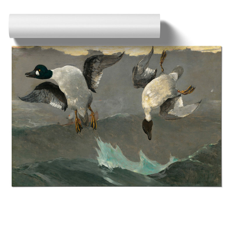Ducks Right and Left by Winslow Homer - Wall Art, 42cm H x 59cm W x 0.1cm D