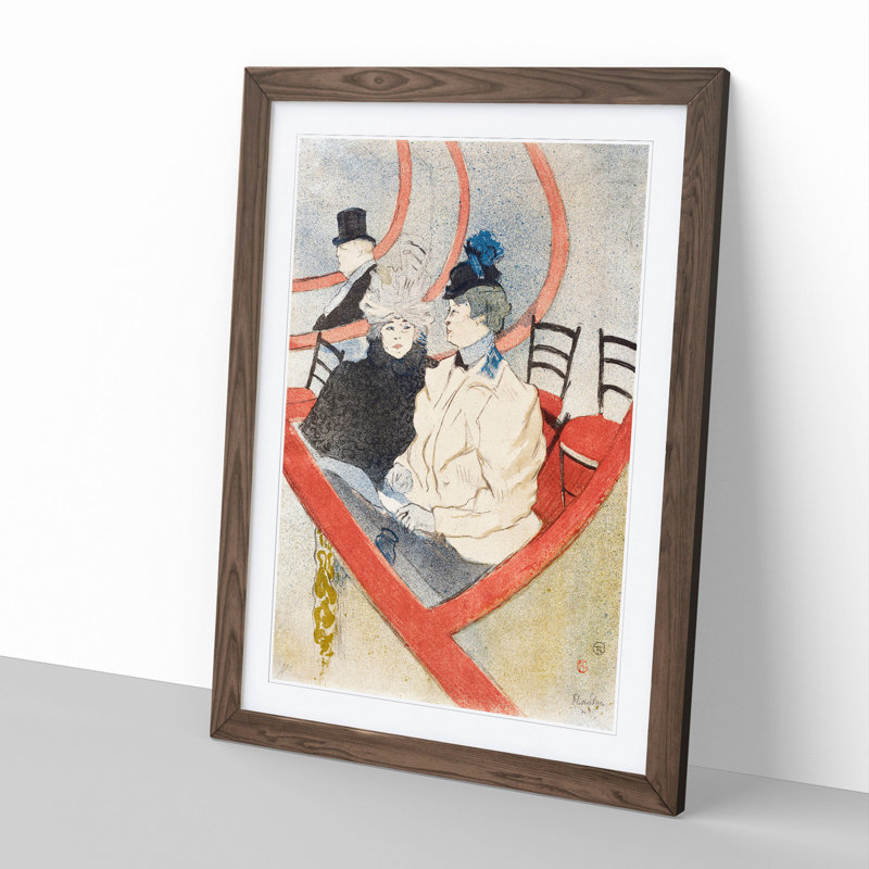 Box in the Grand Tier by Henri de Toulouse-Lautrec - Picture Frame Painting, Walnut, 90cm H x 65cm W x 2cm D